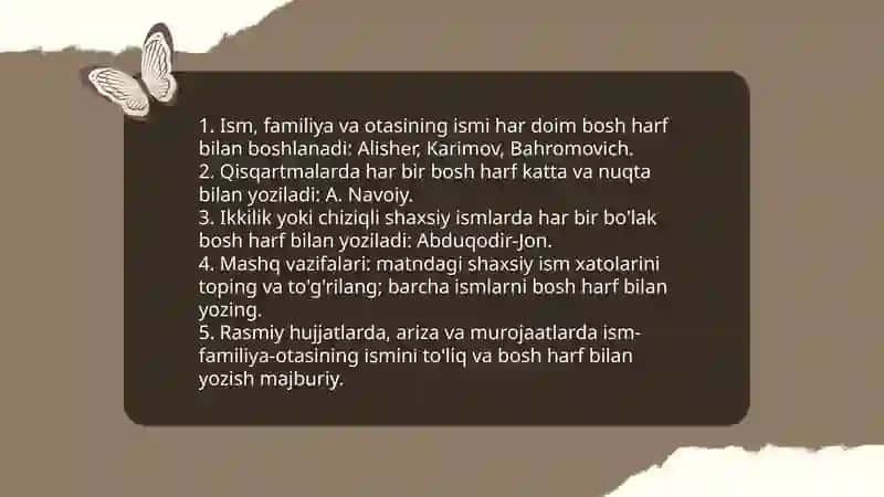 Bosh harflar imlosini amalda qoʻllash boʻyicha tavsiya va mashqlar 4