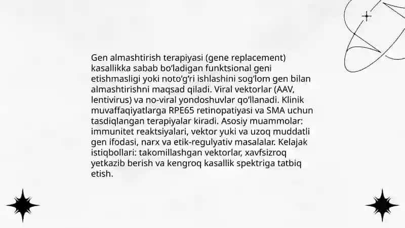 Odamda uchraydigan gen kasalliklari va ularni biotexnalogik usullar yordamida davolash istiqbollari 4