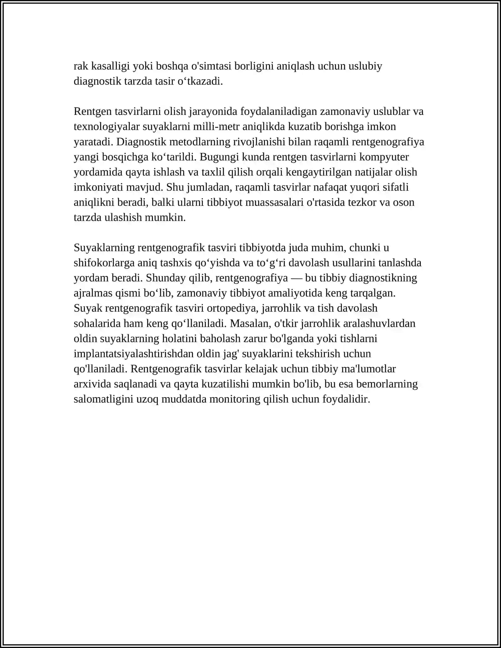 SKELET SUYAKLARINING RENTGENOANATOMIYASI.SKELETNING RIVOJLANISHI ANAMOLIYALARI 4