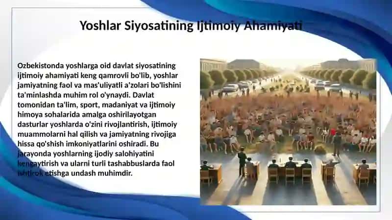 Ozbekistonda Yoshlarga Oid Davlat Siyosati 4