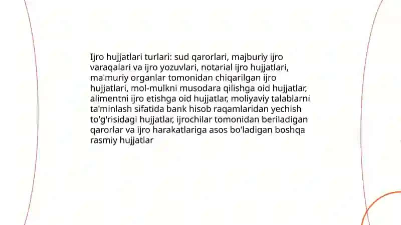 Ijro hujjatlari va ularni mazmuni 4