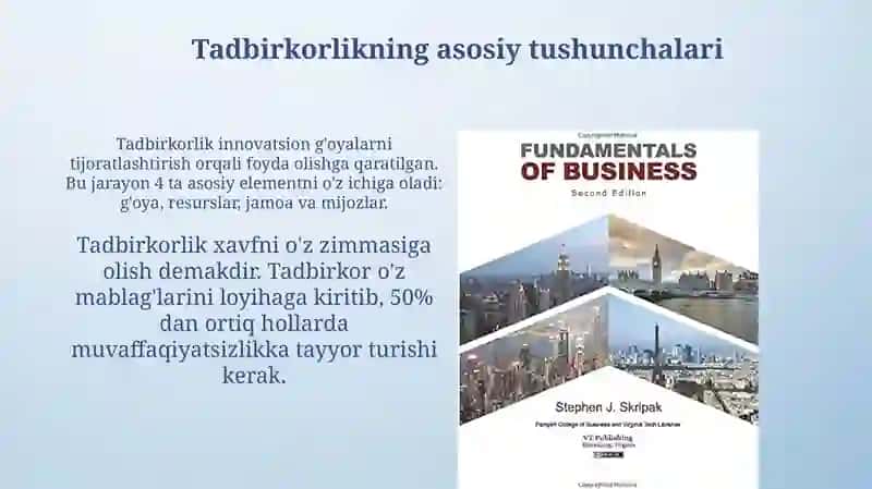 Tadbirkorlik asoslari fanining predmeti va urganish usullari 4