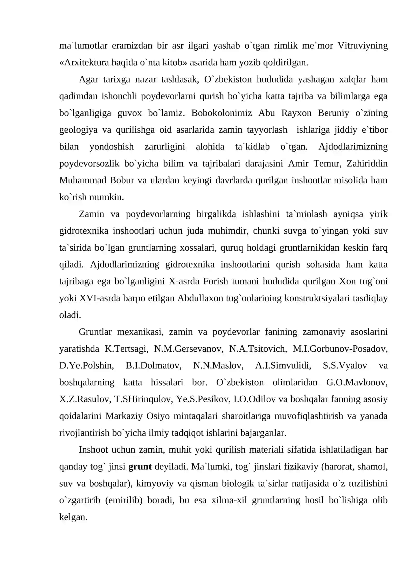 O'zbekiston Respublikasidagi mavjud gruntlarning turlari va ularning xususiyatlari 4
