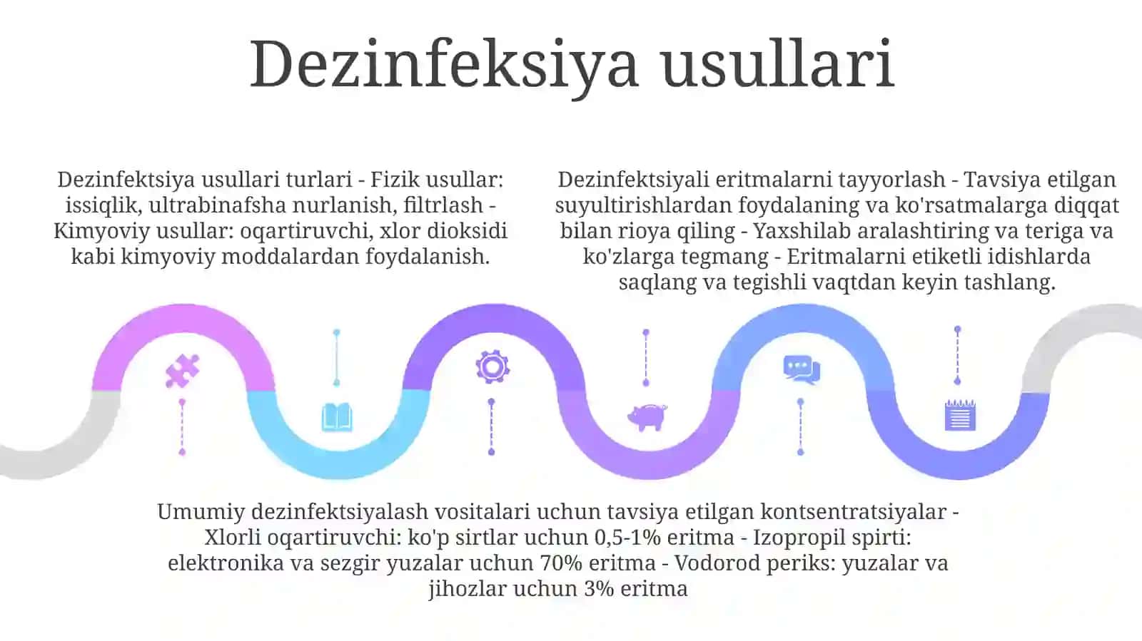 Dezinfeksiya Tavsifi. Dezinfeksiya Usullari. Dezinfeksiyalovchi Eritmalarni Tayyorlash 4