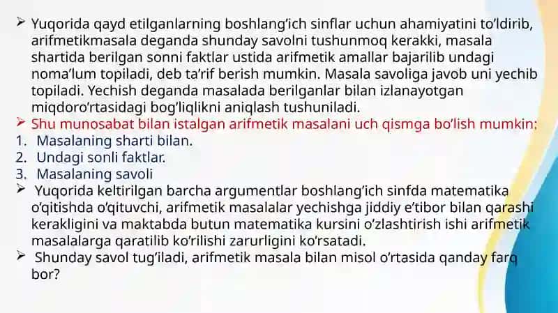 Arifmetika amallarini bajarish metodikasi 4