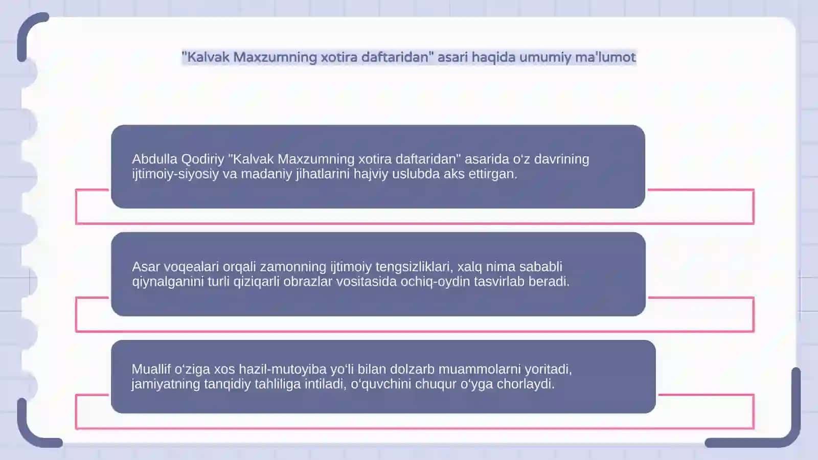 Kalvak Maxzumning xotira daftaridan asari tahlili 4