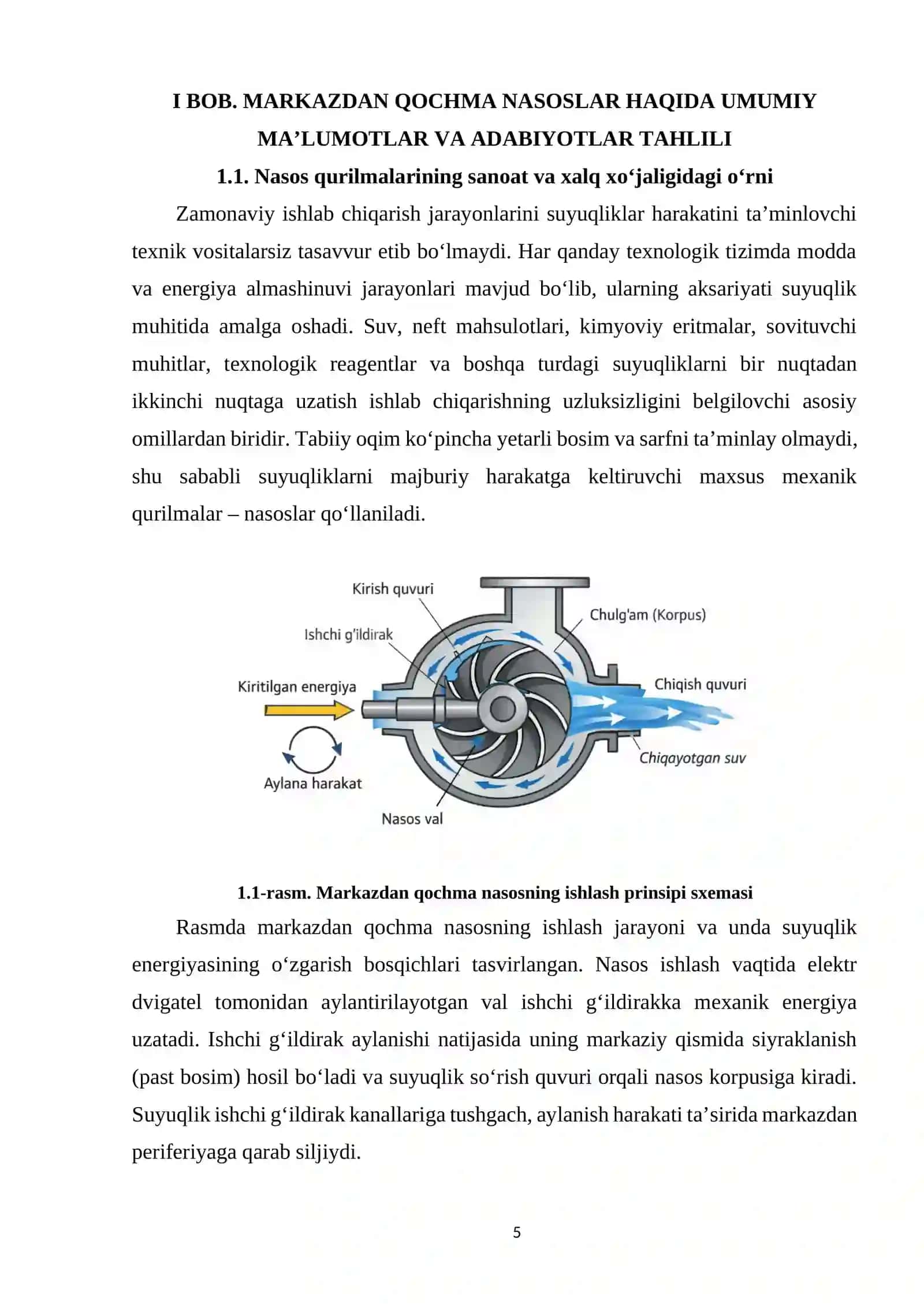 SUYUQLIKLARNI HAYDOVCHI MARKAZDAN QOCHMA NASOSLARNI MODERNIZATSIYA QILISH 4