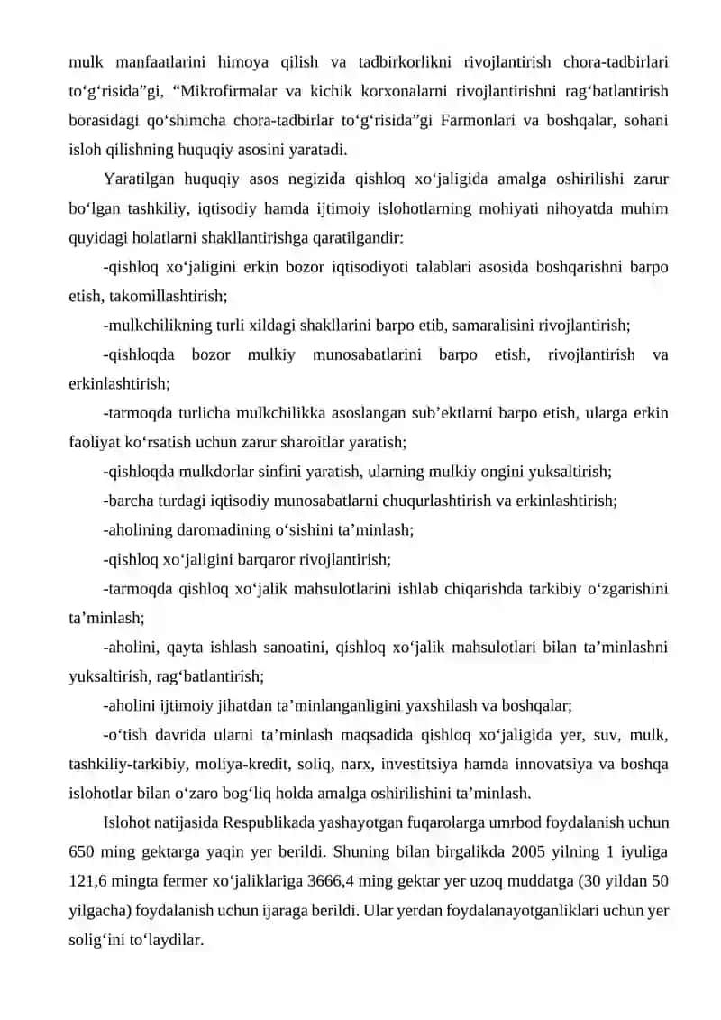 QISHLOQ XO‘JALIGINI “YASHIL IQTISODIYOT” ASOSIDA BARQAROR RIVOJANTIRISH YO‘LLARI.  ORGANIK QISHLOQ XO‘JALIGI. 4