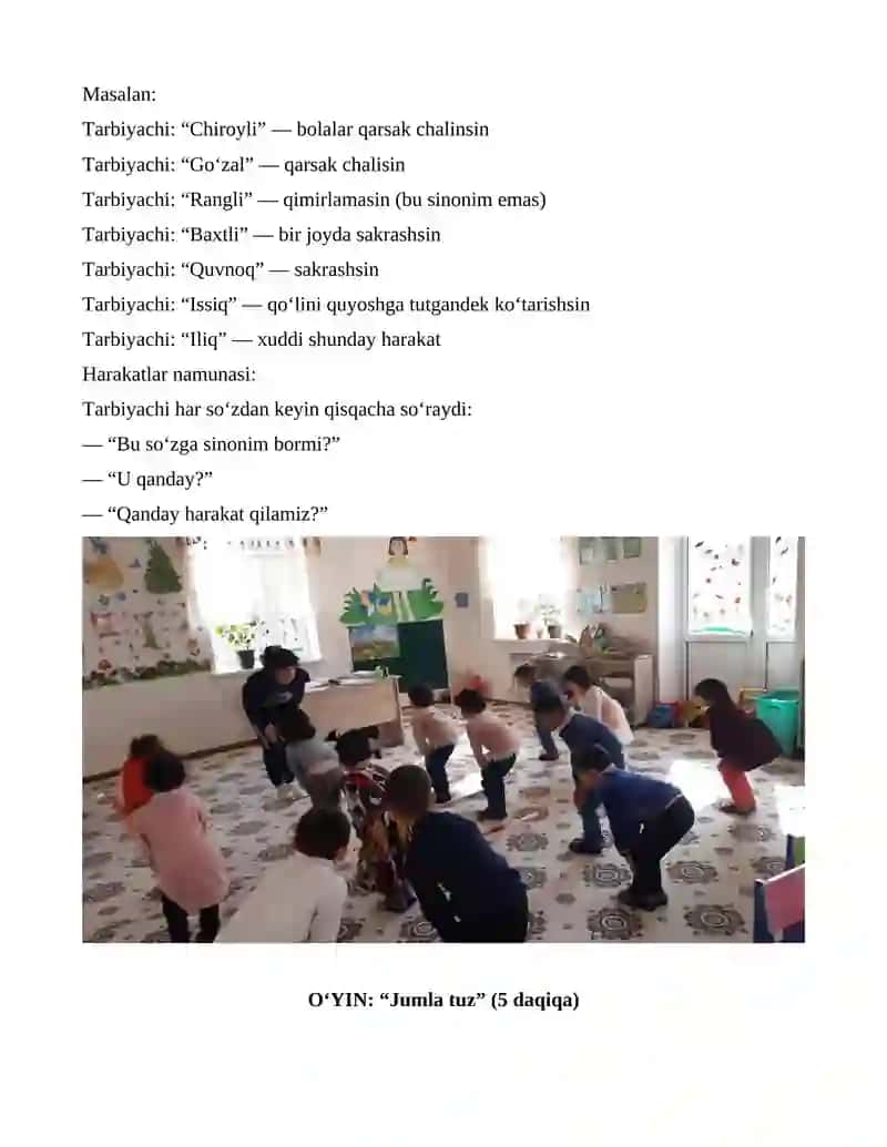 Sinonim so'zlar bilan tanishtirish 4
