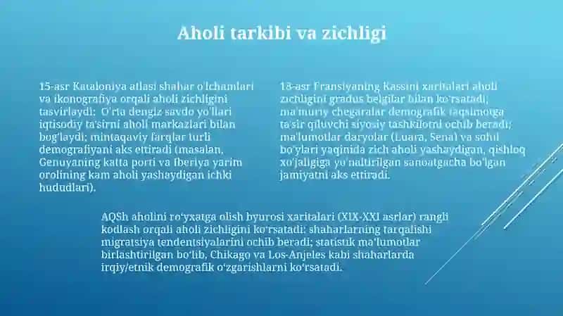 Tarixiy kartalarda aks ettirilgan obyektlar, voqea va hodisalarga taqriz yozish 4