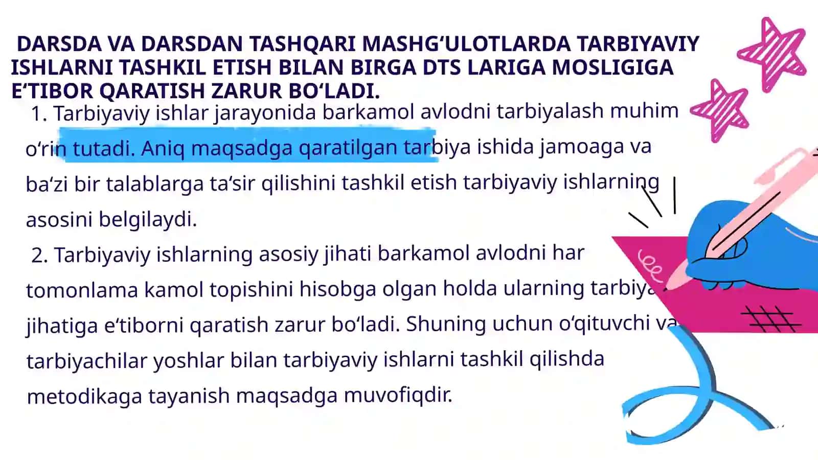 Boshlang’ich ta’limda sinf rahbari faoliyati fanining maqsad va vazifalari 4