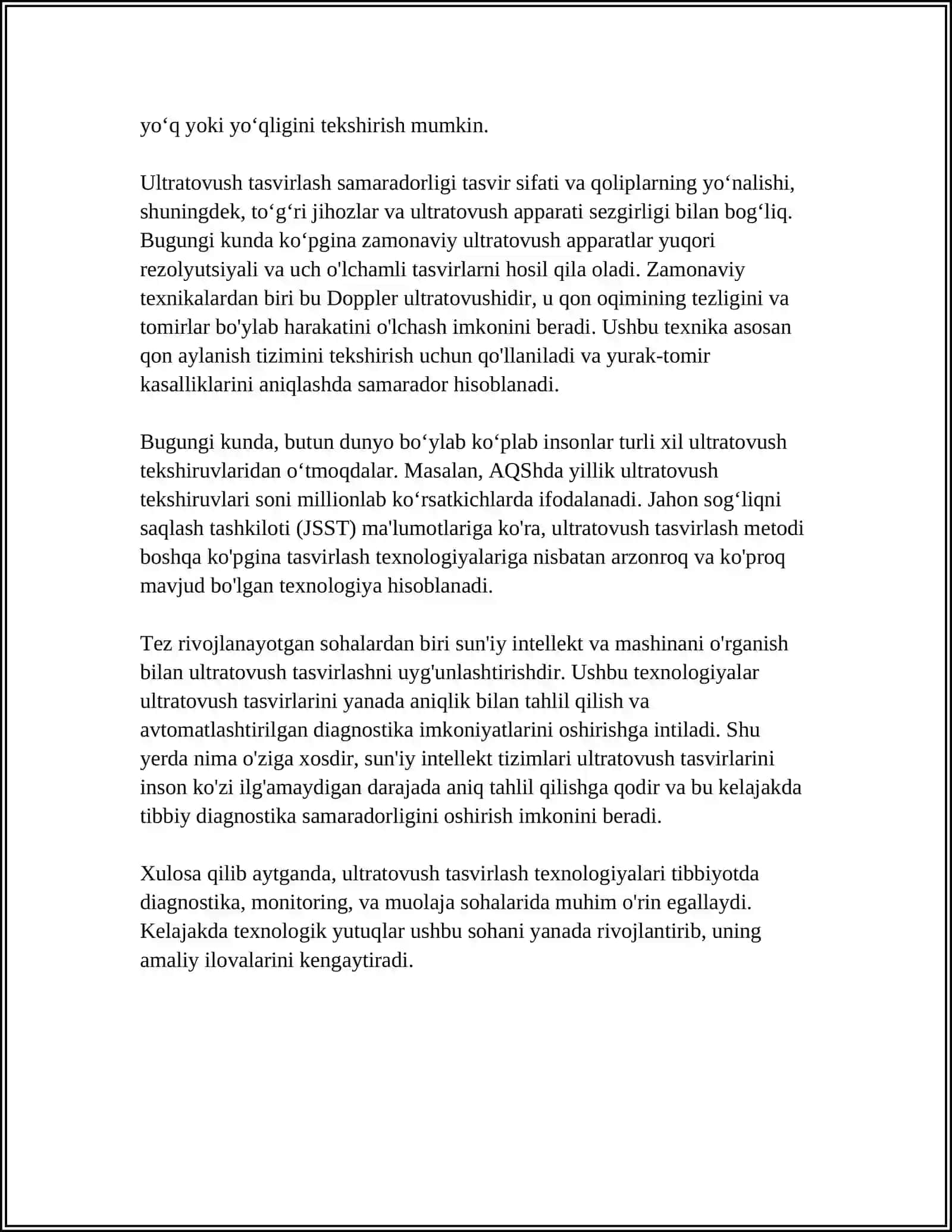 ULTRATOVUSHNI OLISH VA UNI TIBBIYOTDA QO'LLANISHI 4