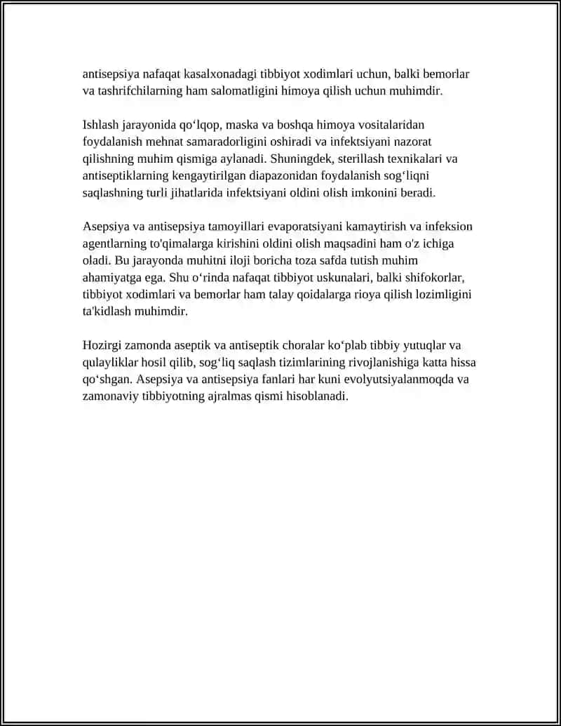 ASETIKA VA ANTISEPTIKA TAMOYILLARI. QOʻLLAR GIGIYENASI. QOʻLLARNI YUVISH TEXNIKASI 4