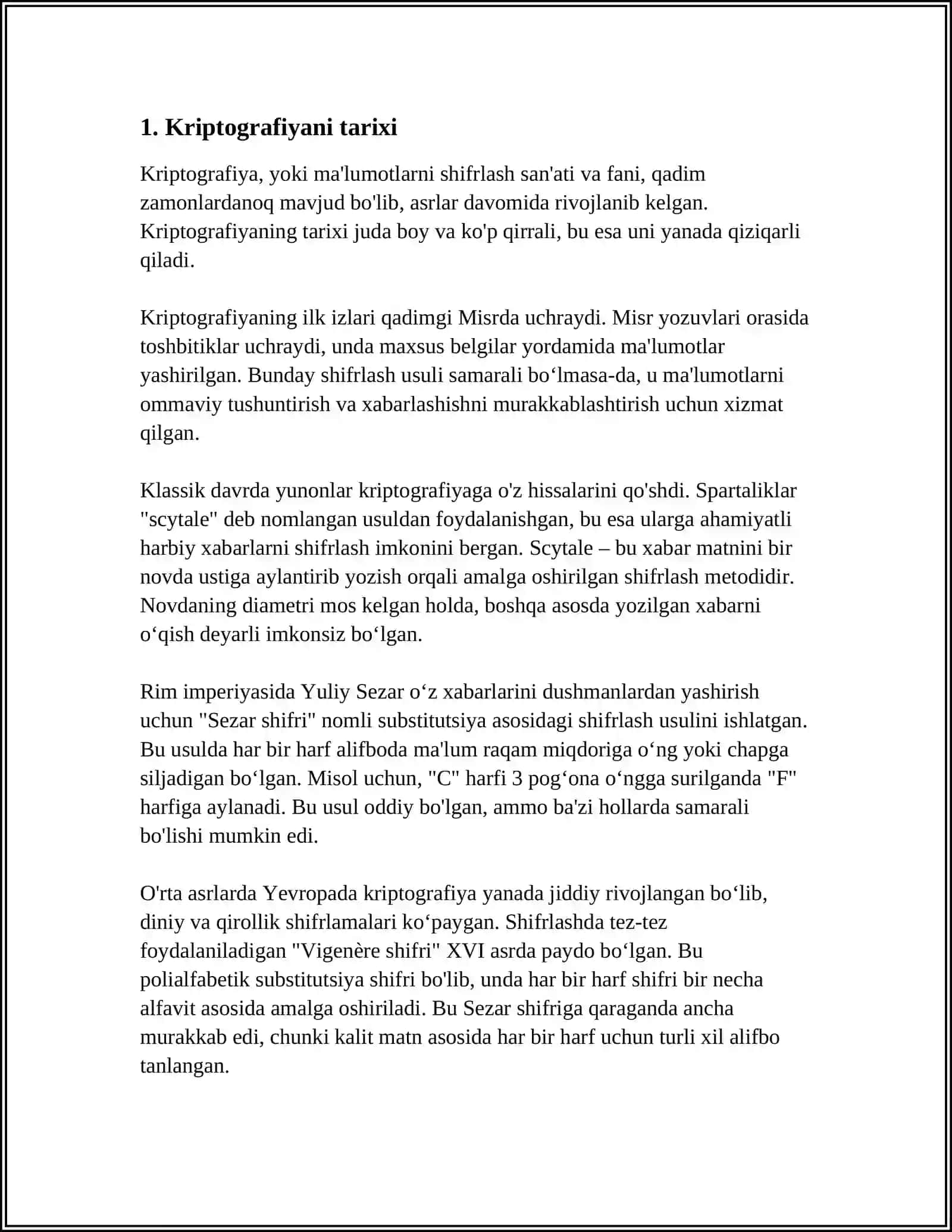 Axborotni himoyalashning kriptografik usullari 4