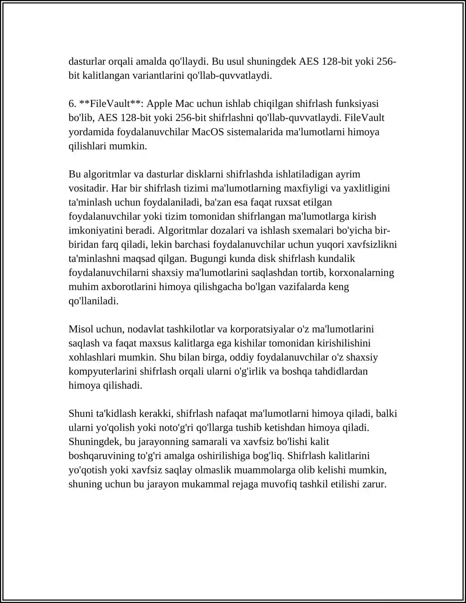 Disklarni shifrlash algoritmlari 4