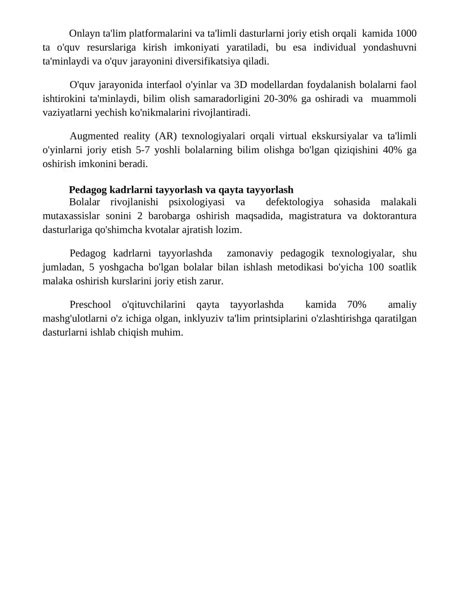 Maktabgacha taʼlim tizimini rivojlantirishning ustuvor yoʻnalishlari 4