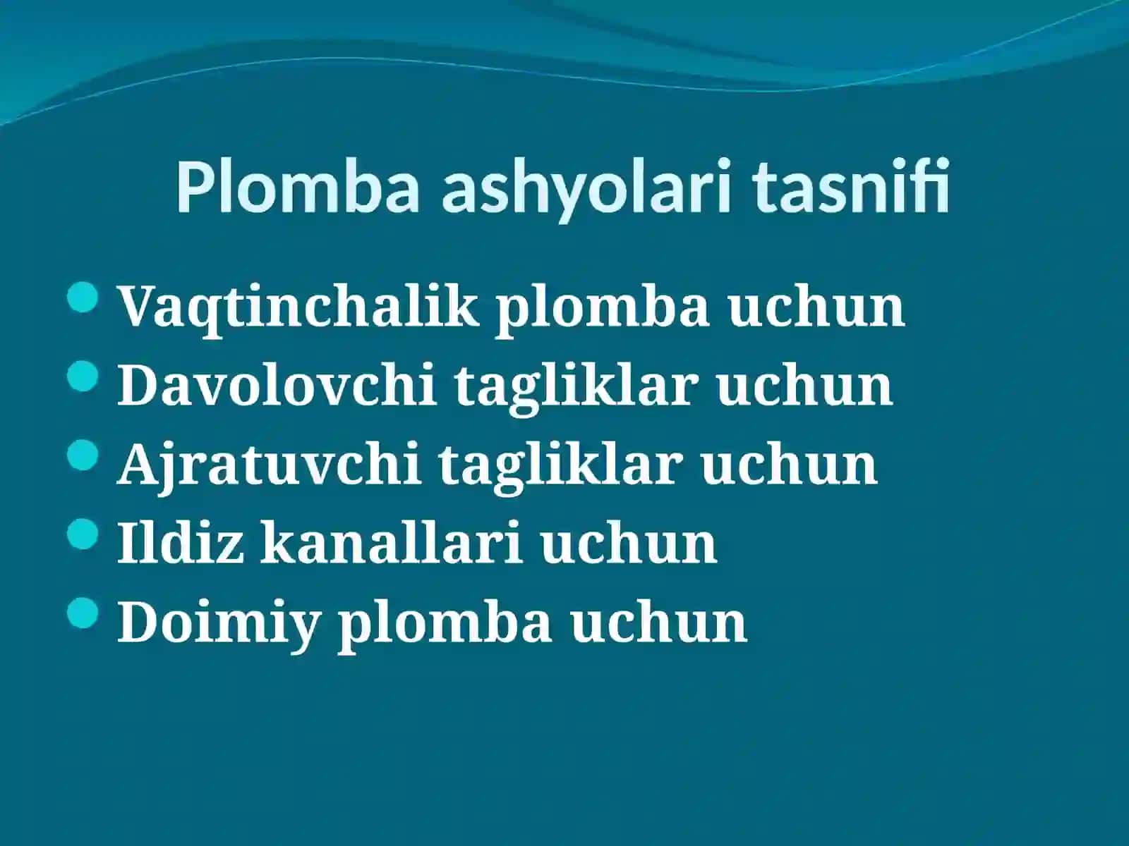 Plomba ashyolarining tasnifi 4