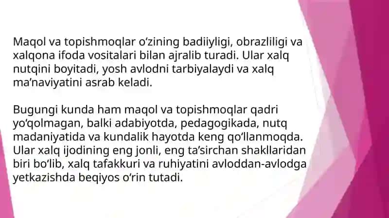 Xalq maqollari va topishmoqlar 4