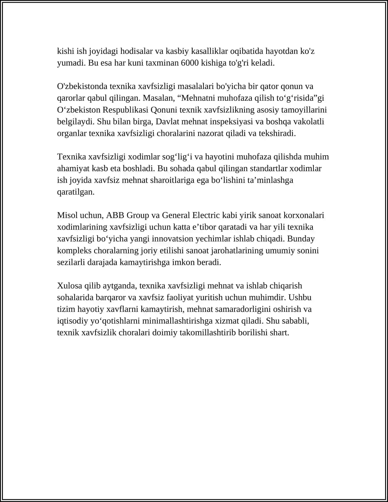 TIKUV MASHINALARINI ISHLATISH VA TAMIRLASHDA TEXNIKA XAVFSIZLIGI REFERAT 4