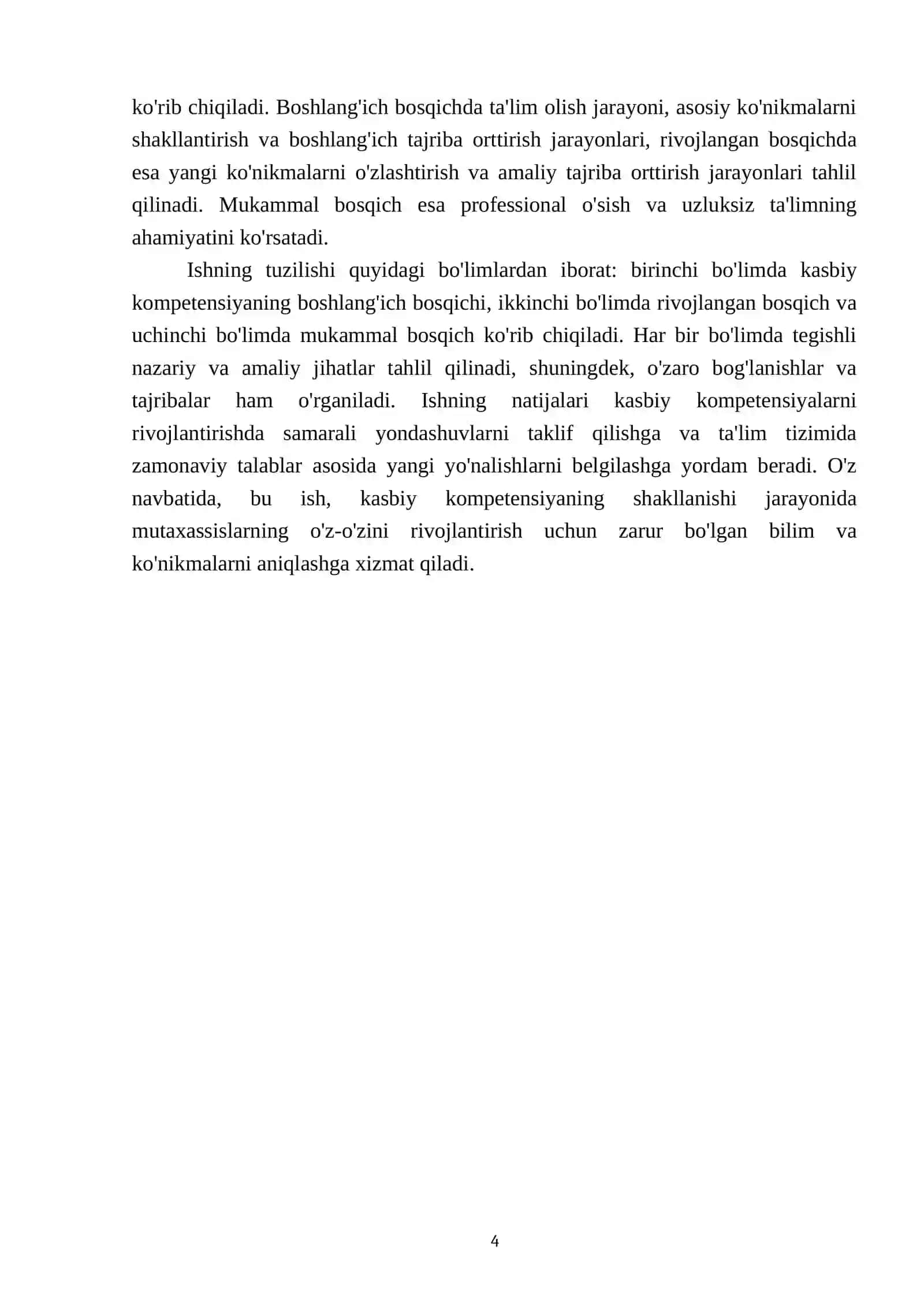 Kasbiy kompetensiyaning shakllanish bosqichlari,(boshlangʻich, rivojlangan,mukammal) mavzusida taqdimot tayyorlash 4