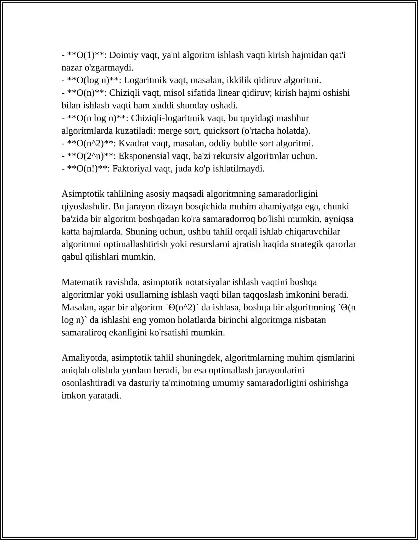 ASIMPTOTIK VA NOASIMPTOTIK YO'NALISHLAR 4