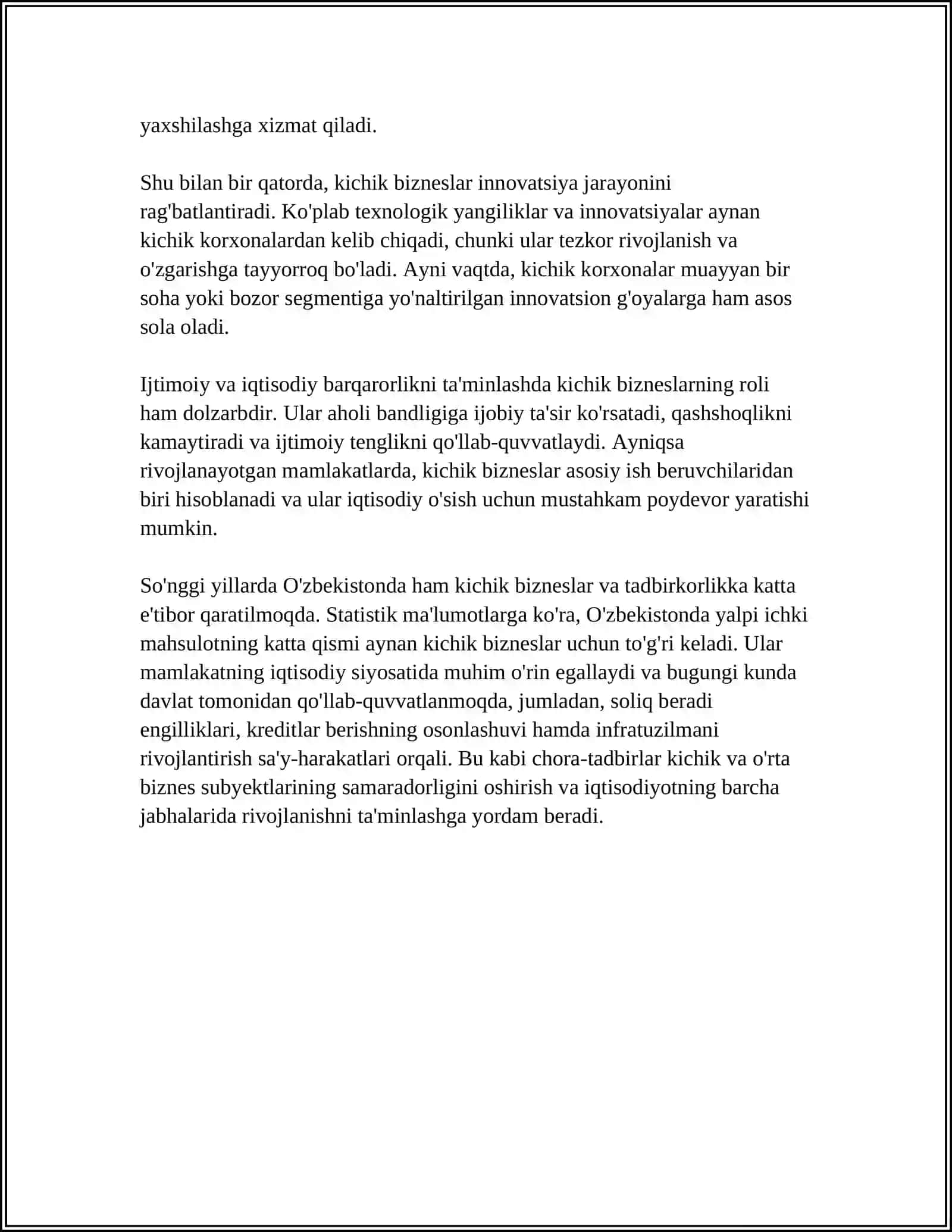Kichik biznes va xususiy tadbirkorlik 4