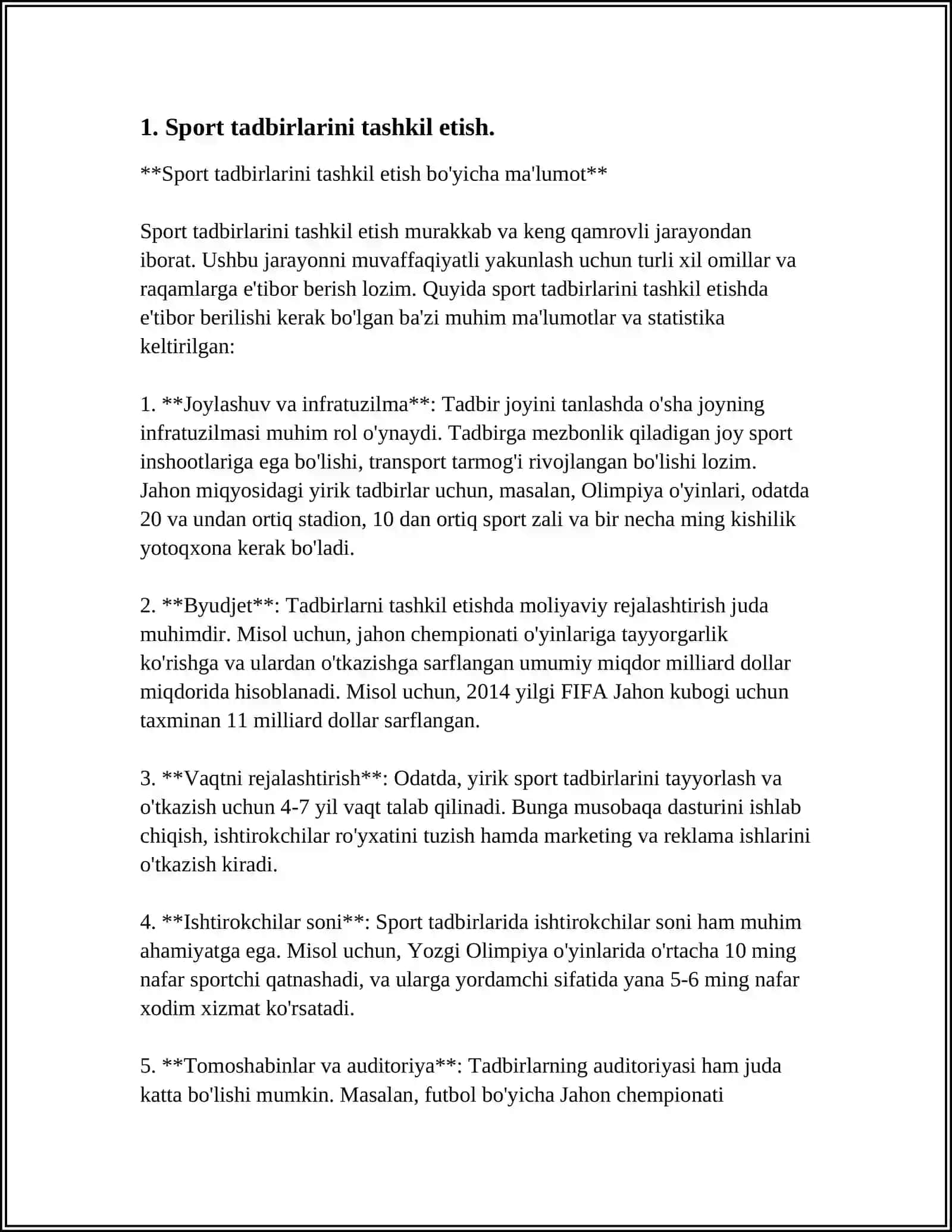 Sport Tadbirlarini Tashkil Etish 4