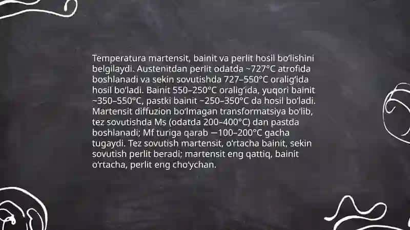 Legirlangan poʻlatlarni choʻyanni termik ishlashi hamda poʻlatni termomexanik ishlashi va termik ishlov berish uskunalari 4