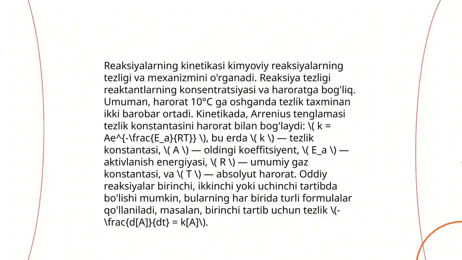 Reaksiyalarning borish imkoniyatlarini belgilovchi faktorlar 4
