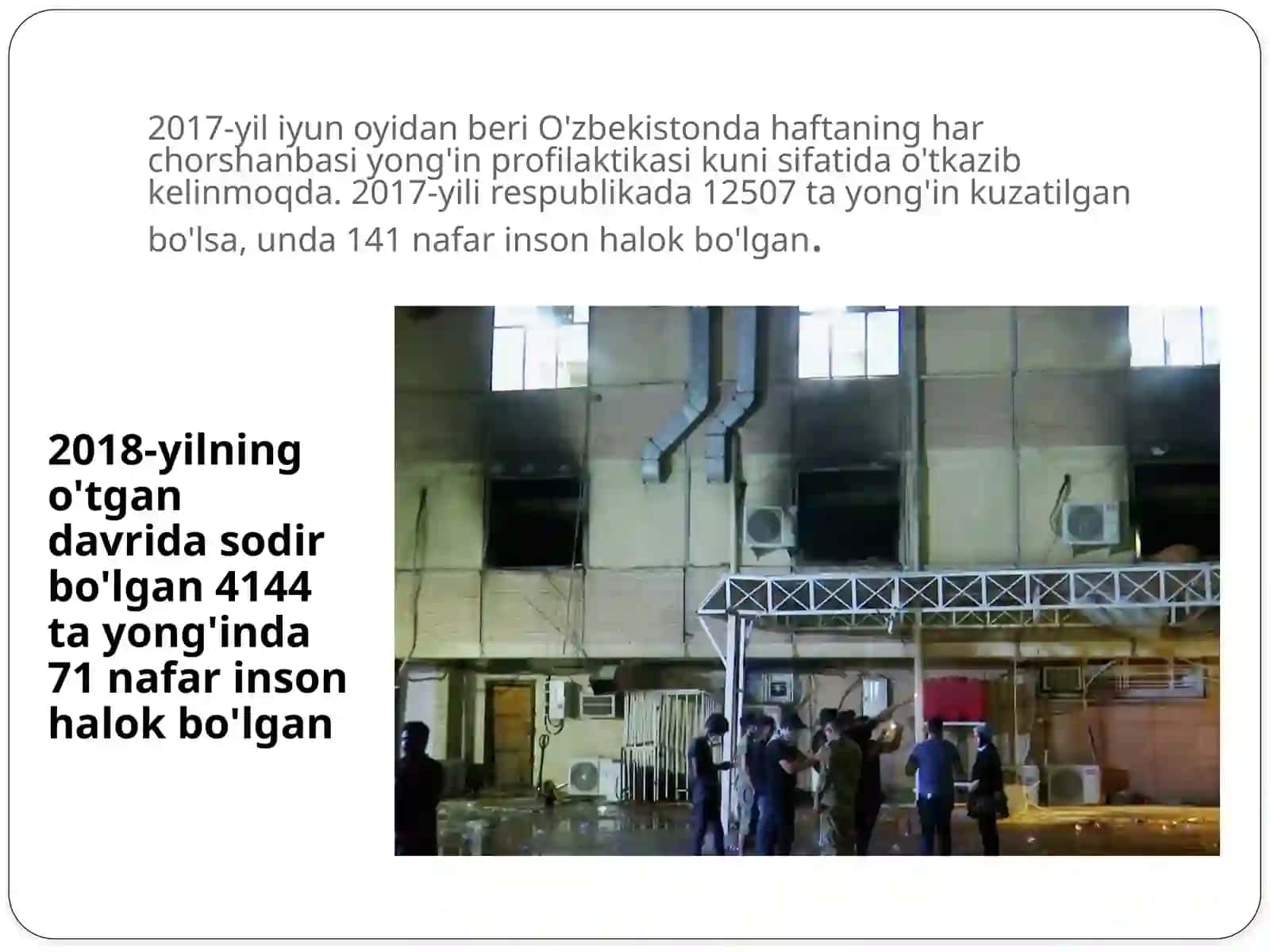 JUMAYEV NO’MONJON:RESPUBLIKA BO’YICHAYONG’INLAR SODIR BO’LISHI VA ULARDA KO’RILADIGAN ZARARLAR STATISTIKASI 4