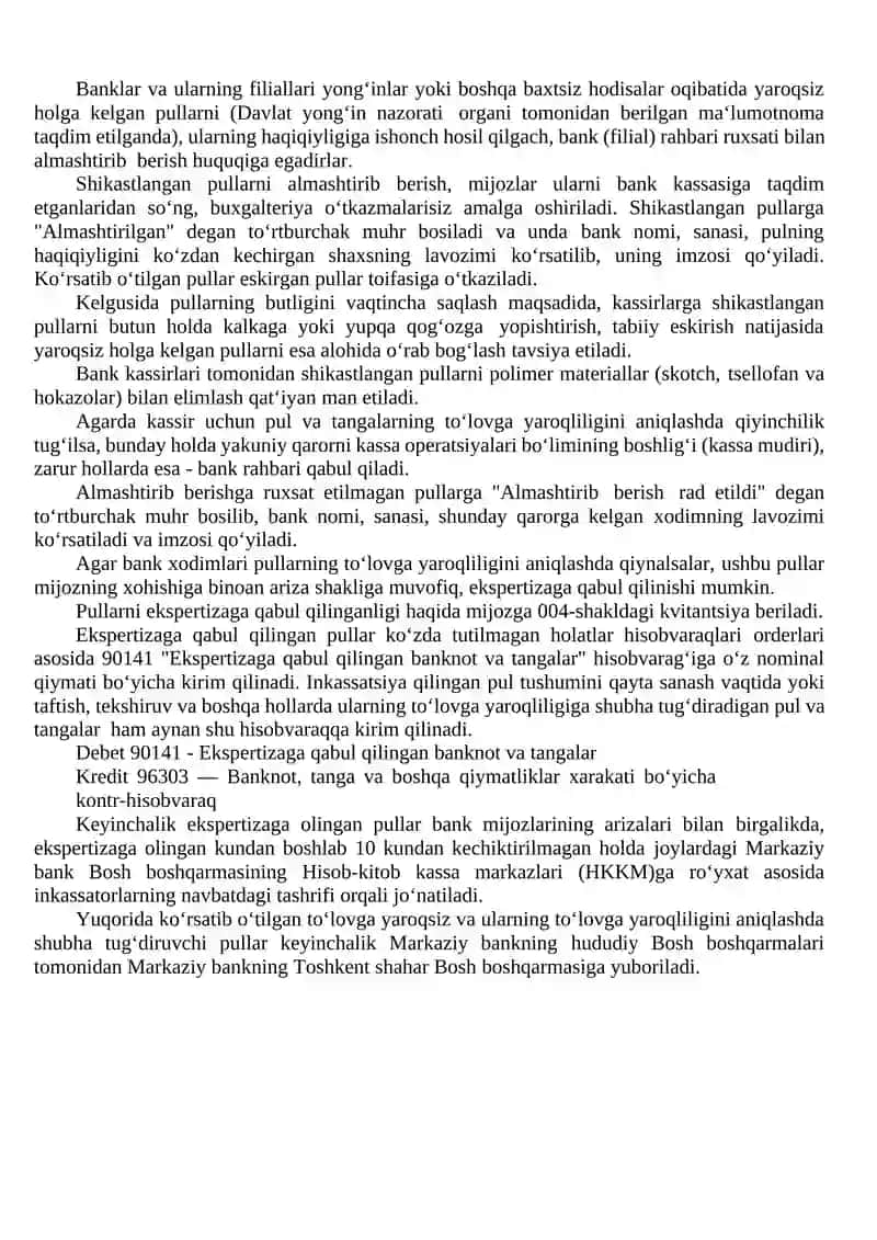 17-Mavzu. Banklarda balansdan tashqari operatsiyalar hisobi. 4