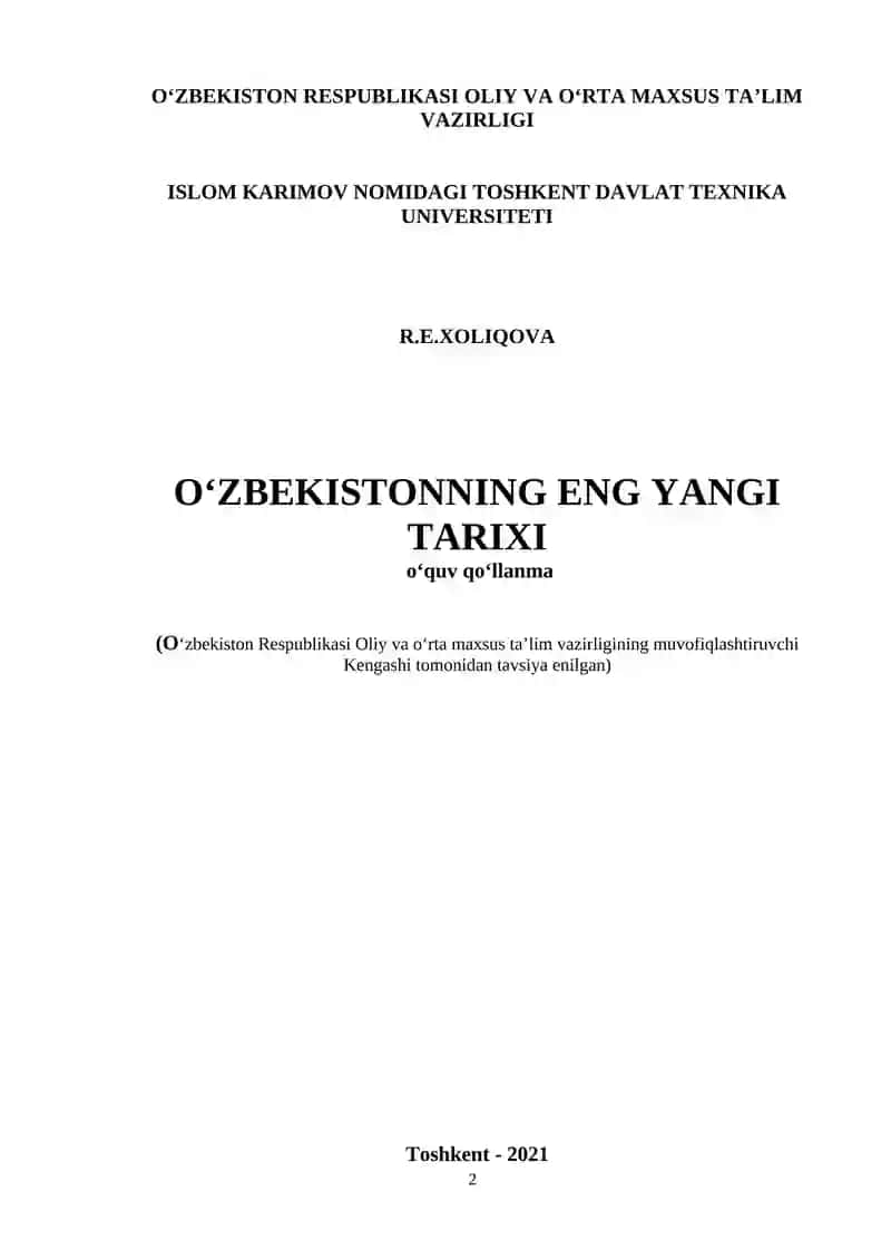O‘ZBEKISTONNING ENG YANGI TARIXI 4