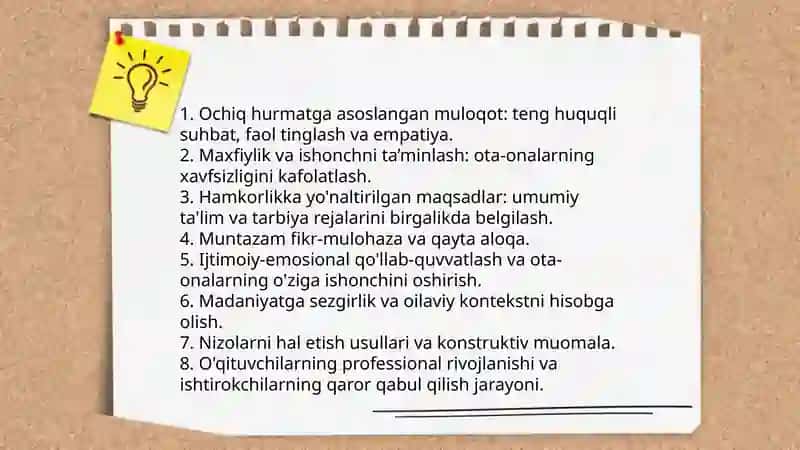 Ota-onalar bilan hamkorlikni yo'lga qo'yishning pedagogik-psixologik shart-sharoitlari 4