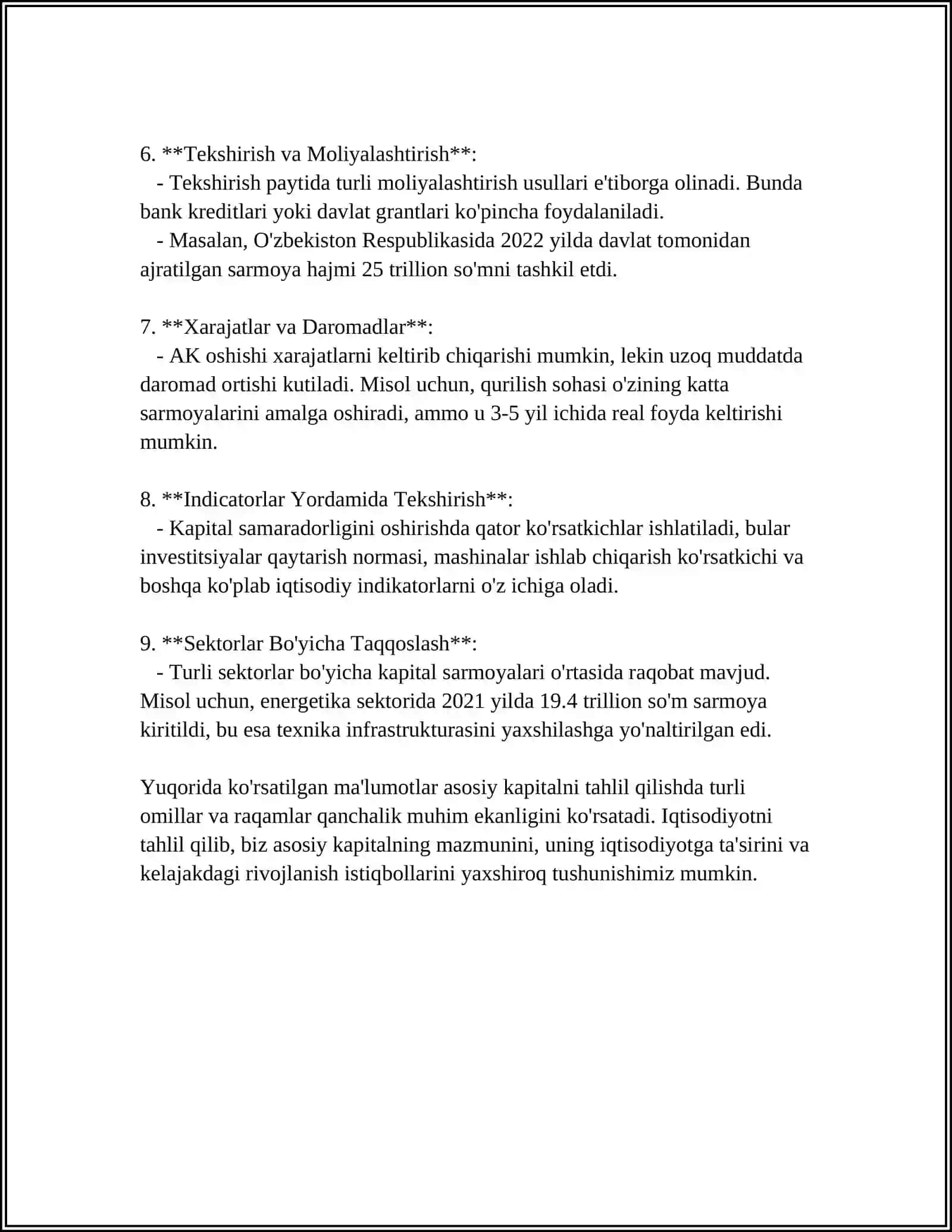 ASOSIY VA AYLANMA KAPITALDAN FOYDALANISH SAMARADORLIGI 4