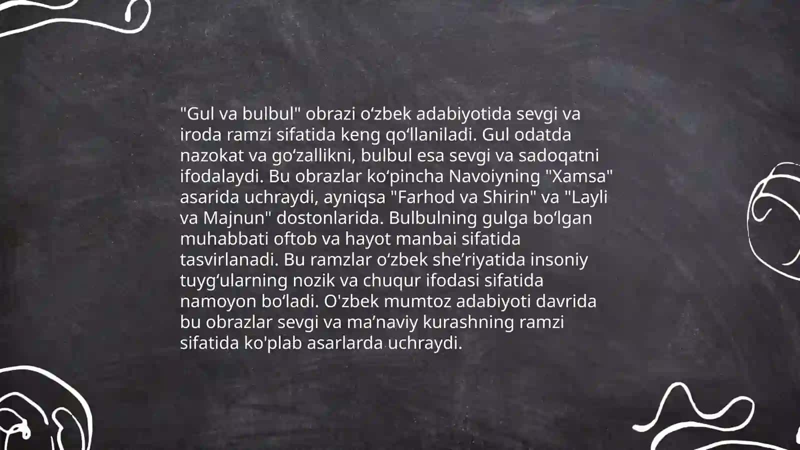 Gul va bulbulobrazlari aks etgan baytlar tahlili 4