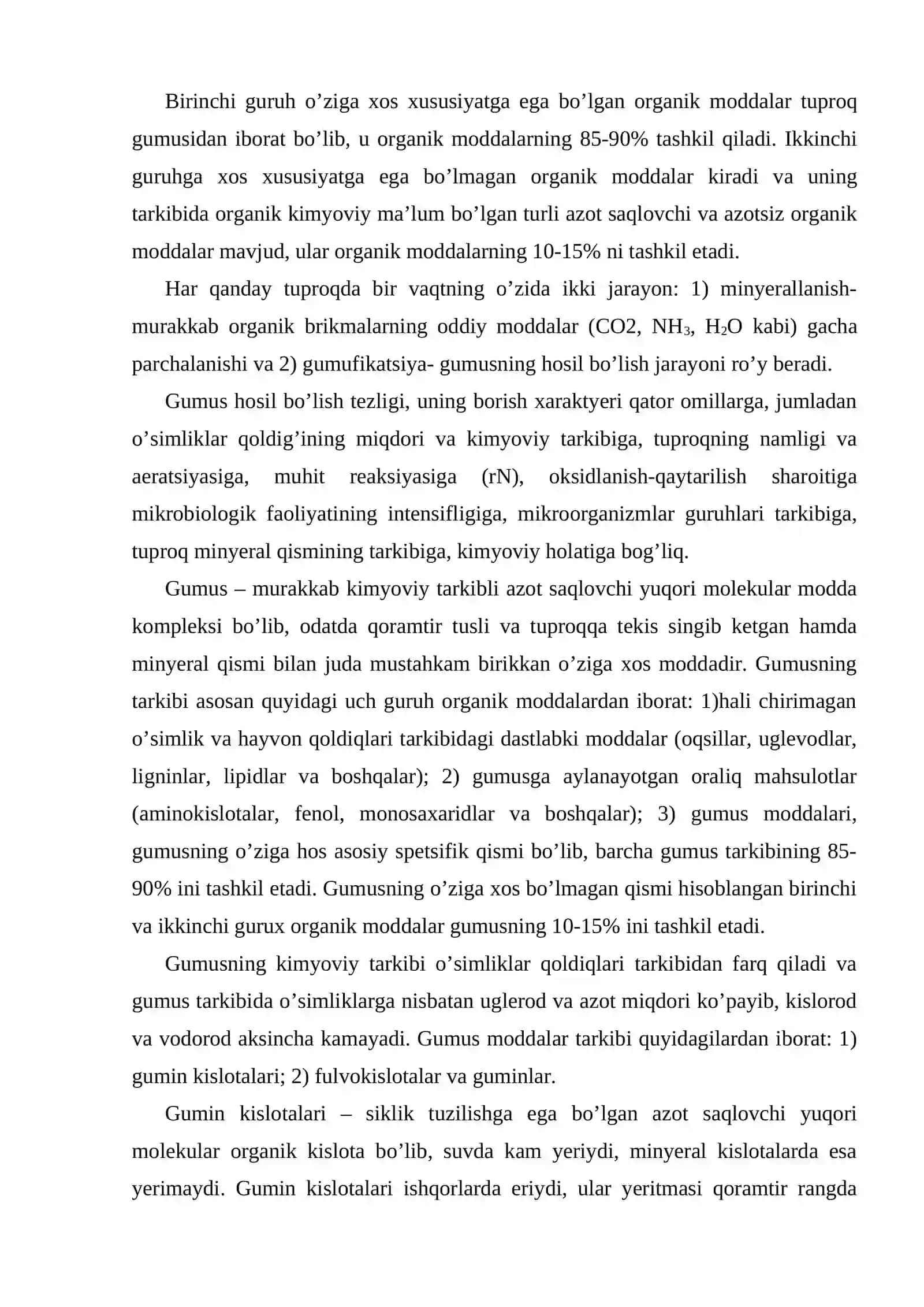 Tuproq minyeral va organik qismining kelib chiqishi va tarkibi 4