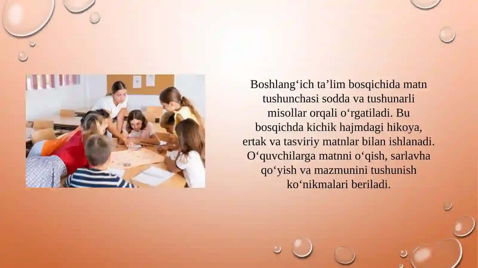 Matn va ta’lim bosqichlarida matn va uning turini o‘rgatish 4