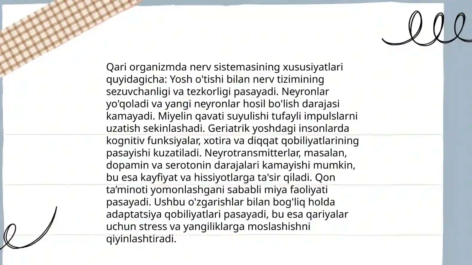 Keksa organizmning fiziologik xususiyatlari 4