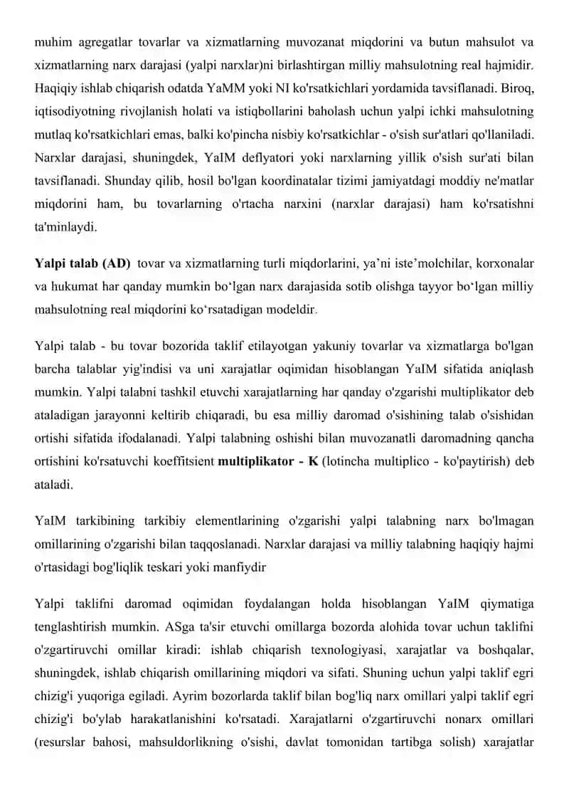 Yalpi Taklifning Klassik Modeli va Keynscha Modeli 4