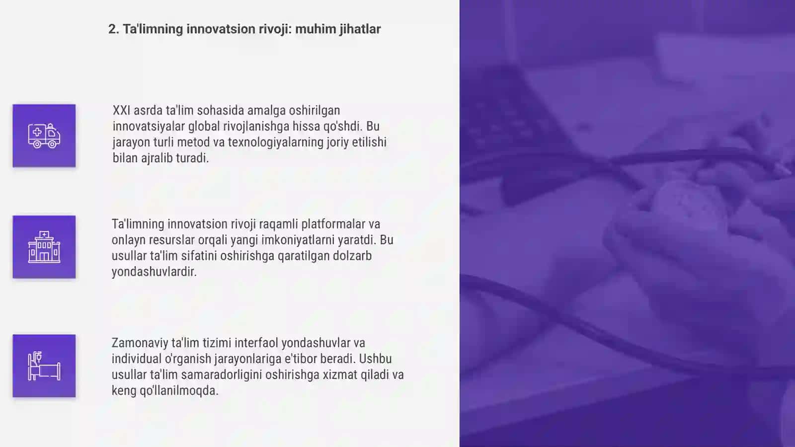 XXI - globallashuv asrida ta'lim sohasida amalga oshirilgan ilg'or innovatsiya 4