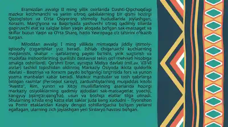 O’rta Osiyoxalqlarining etnogenezi 4