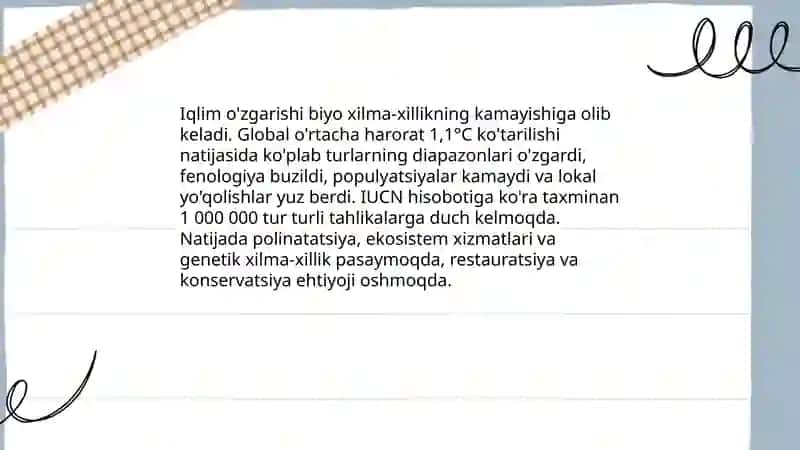 Ekologik muammolar. Iqlim ozgarishini tabiatga tasiri 4