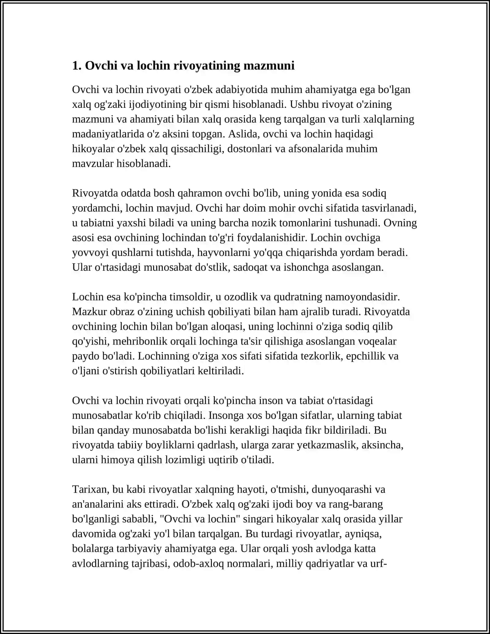Ovchi va lochin rivoyati 4