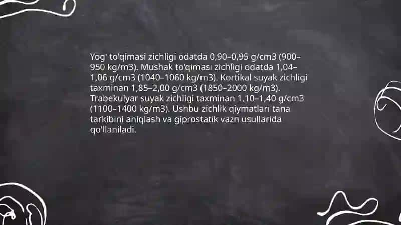 Biologik toʻqimalar va qattiq jismlarning zichligini aniqlash 4