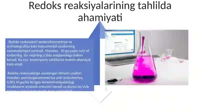 Oksidlanish-qaytarilish reaktsiyalarning analiz da ahamiyati 4