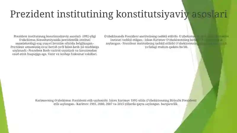 I.A.Karimovning OʻZbekiston Respublikasi Prezidenti Etib Saylanishi 4