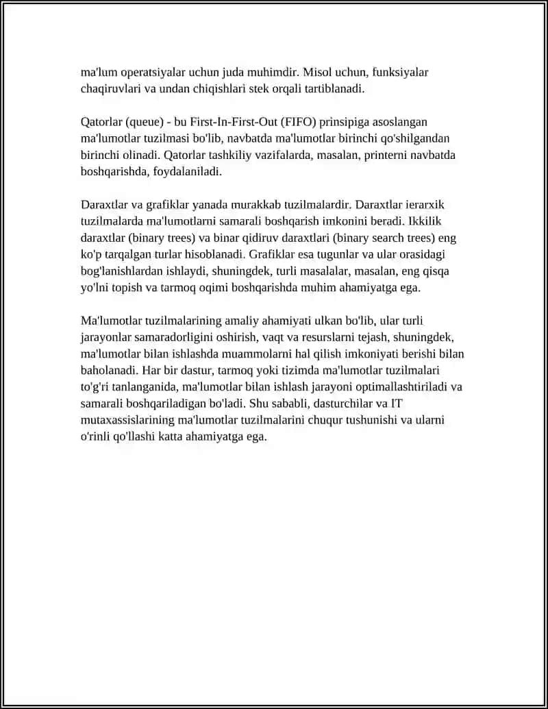 MA'LUMOTLAR TUZILMALARINING UMUMIY KO'RINISHLARI 4