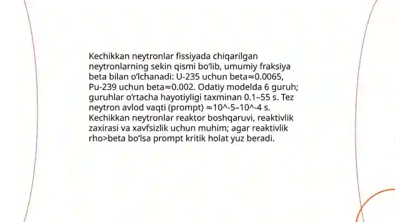 Yadro reatrlari va tezlatgichlardagi jarayonlar 4
