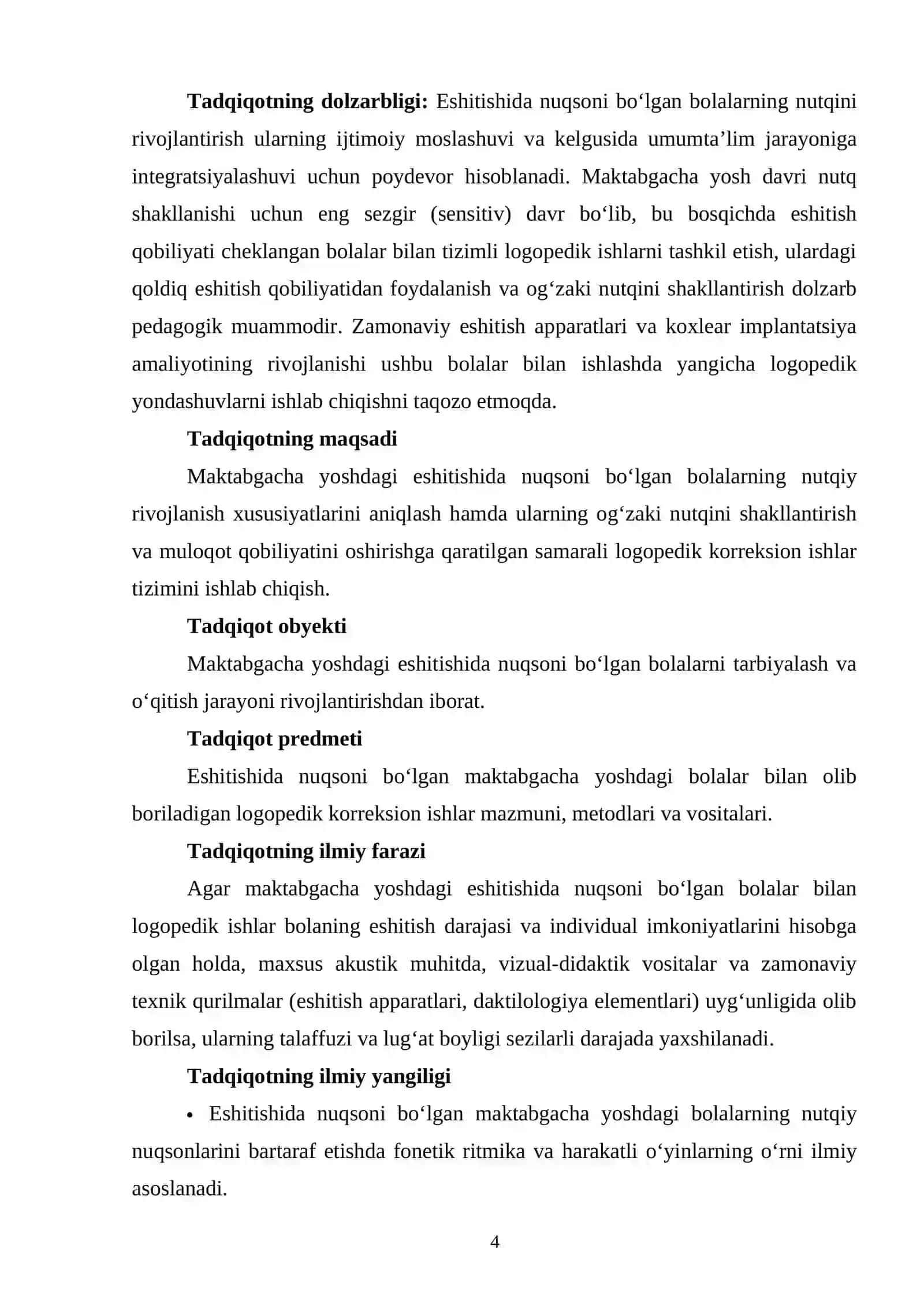 “MAKTABGACHA YOSHDAGI ESHITISHIDA NUQSONI BOʻLGAN BOLALAR BILAN AMALGA OSHIRILADIGAN LOGOPEDIK KORREKSION ISHLAR TIZIMI” 4