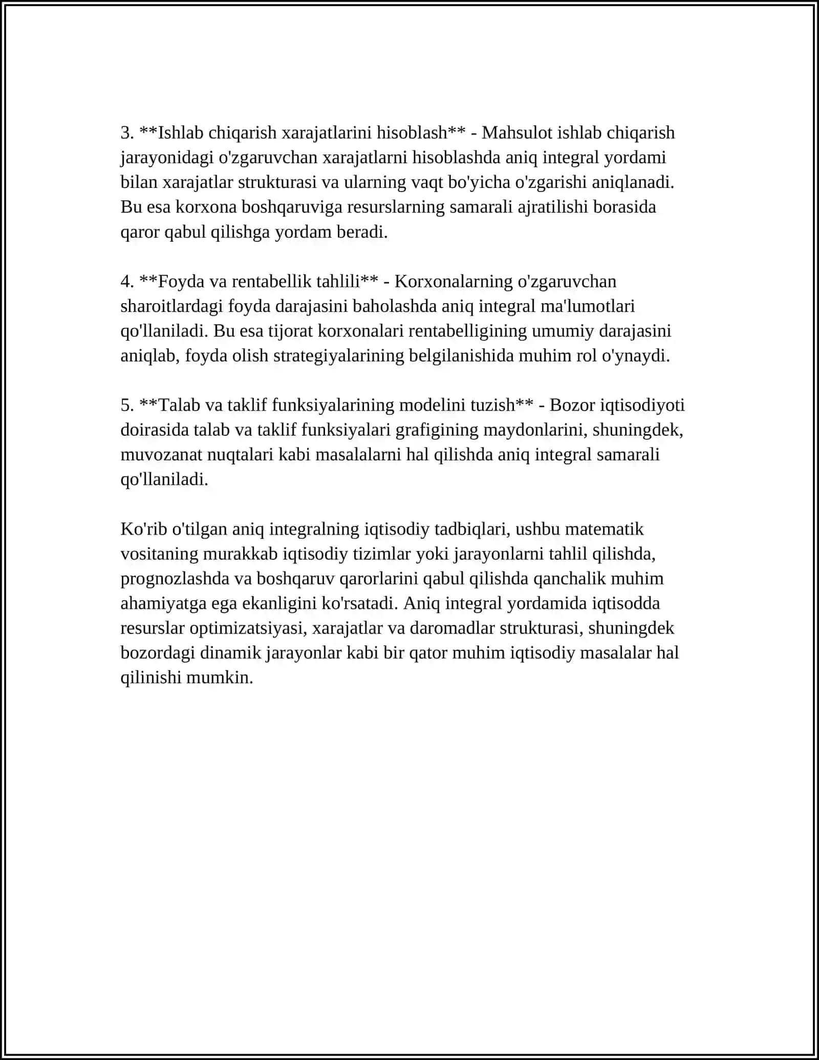 ANIQ INTEGRALNING IQTISODIY TADBIQLARI 4